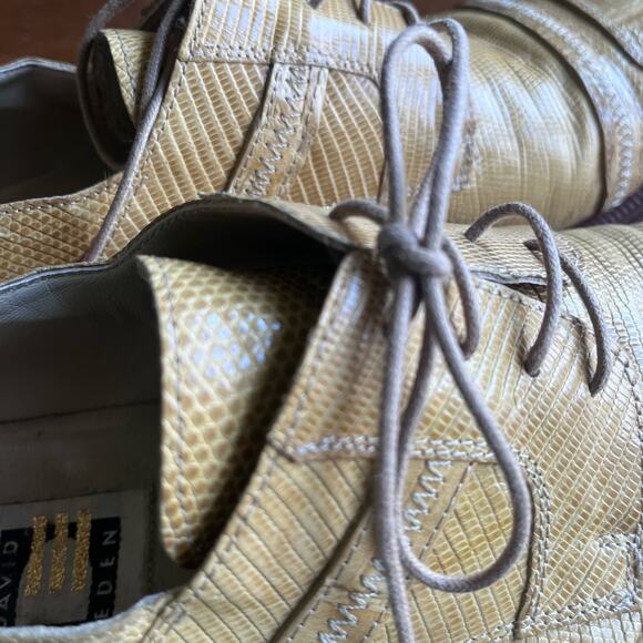 David Eden Yellow Genuine Crocodile/Lizard Shoes Sz 9 Dress main image 11